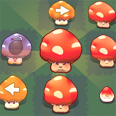 はじけるキノコのパズル